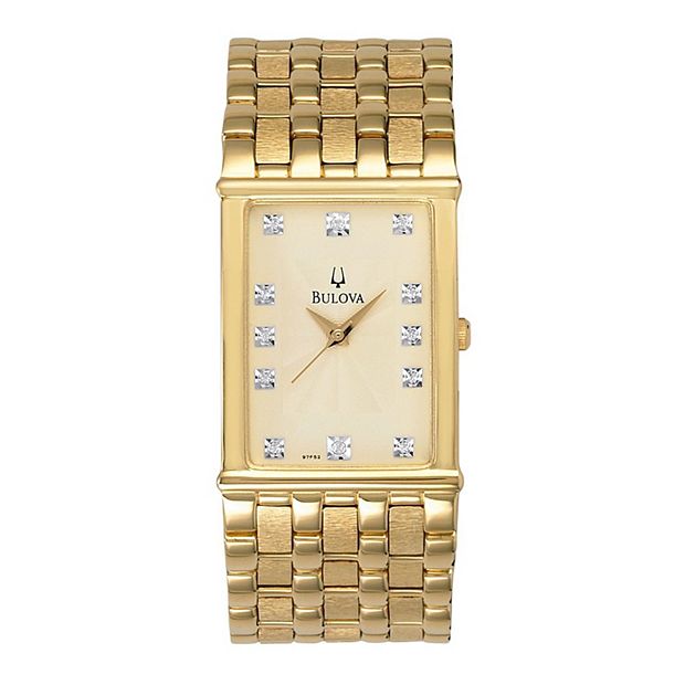 Bulova Men's Gold-Tone Diamond Watch - 97F52