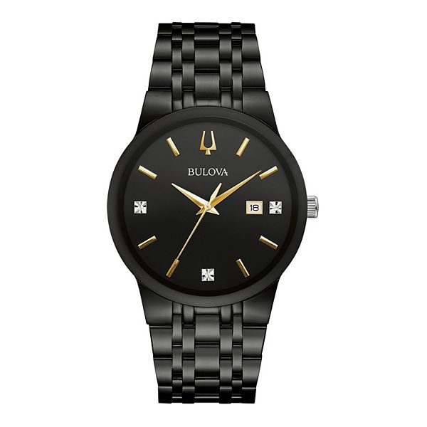 Black bulova outlet diamond watch