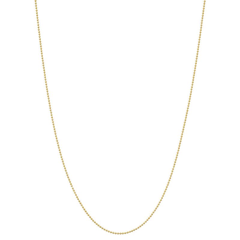 Danecraft 24k Gold Over Silver Bead Chain Necklace, Womens, Yellow