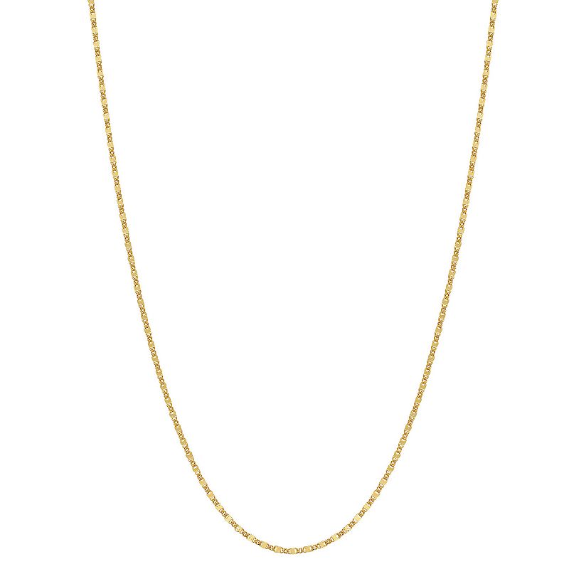 Danecraft 24k Gold Over Silver Flat Chain Necklace, Womens, Yellow
