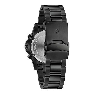 Bulova Men's Black Stainless Steel Chronograph Watch - 98B337