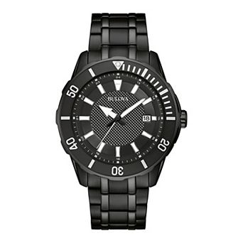 Bulova Men's Black Stainless Steel Watch - 98B361