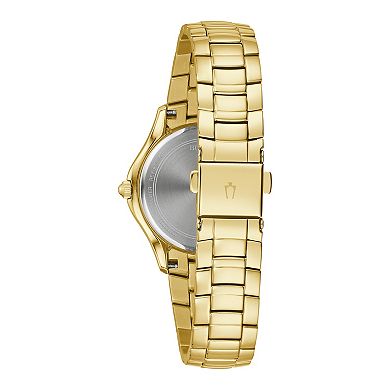 Bulova Women's Gold-Tone Stainless Steel Mother Of Pearl & Crystal Accent Watch - 98L256