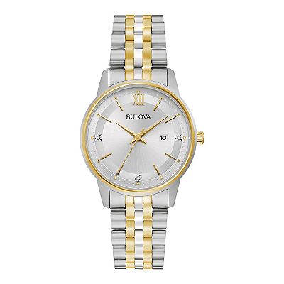 Bulova Women s Two Tone Diamond Accent Watch 98P197