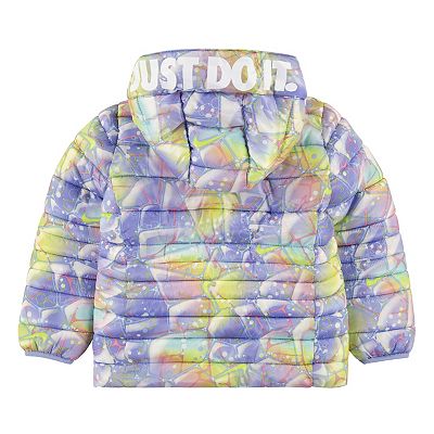 Baby Toddler Girl Nike Just Do It. Printed Puffer Jacket