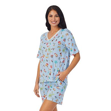 Women's Cuddl Duds® Short Sleeve Pajama Top and Bermuda Pajama Shorts Sleep Set