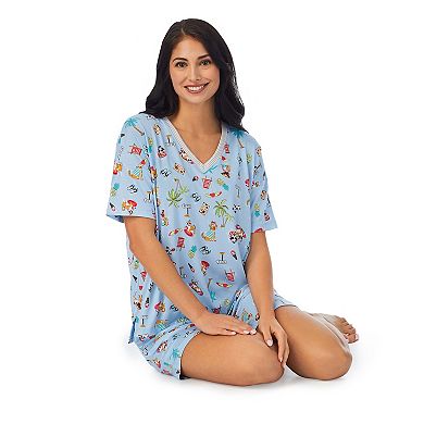 Women's Cuddl Duds® Short Sleeve Pajama Top and Bermuda Pajama Shorts Sleep Set