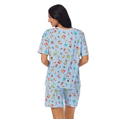 Women's Cuddl Duds® Short Sleeve Pajama Top and Bermuda Pajama Shorts Sleep Set