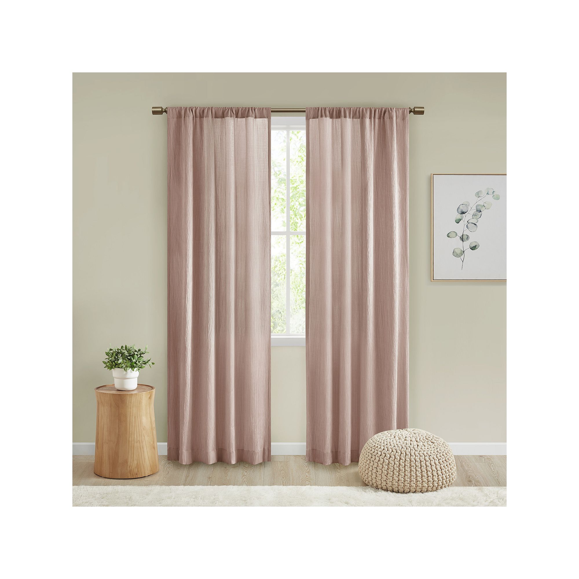 Madison Park 2-pack Valerie Textured Light Filtering Rod Pocket Window Curt