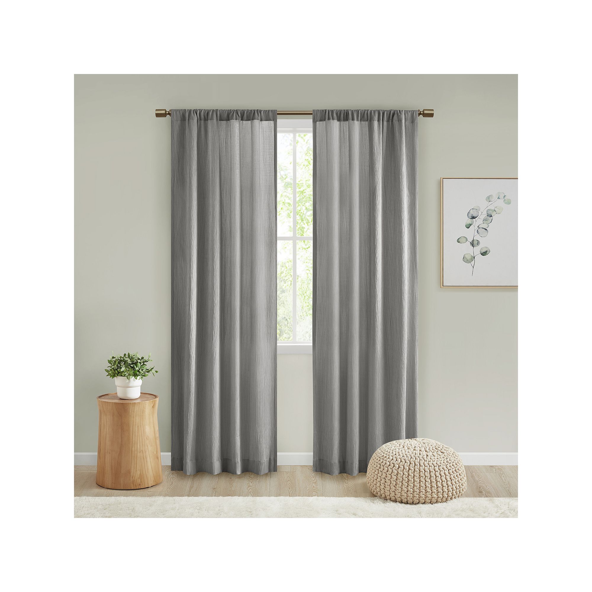 Madison Park 2-pack Valerie Textured Light Filtering Rod Pocket Window Curt