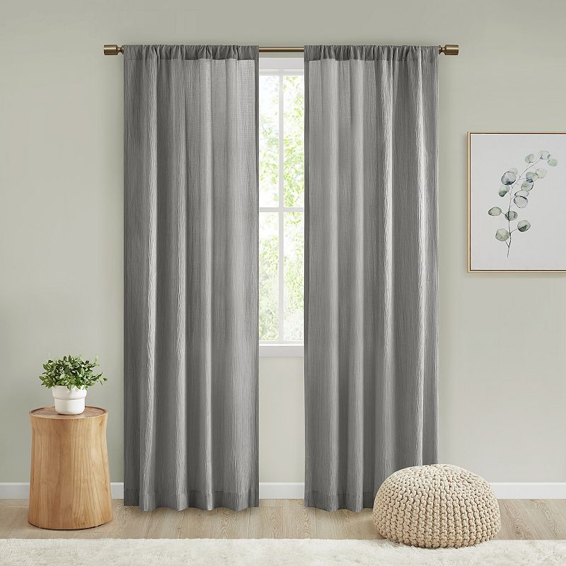 Madison Park 2-pack Valerie Textured Light Filtering Window Curtains, Grey,