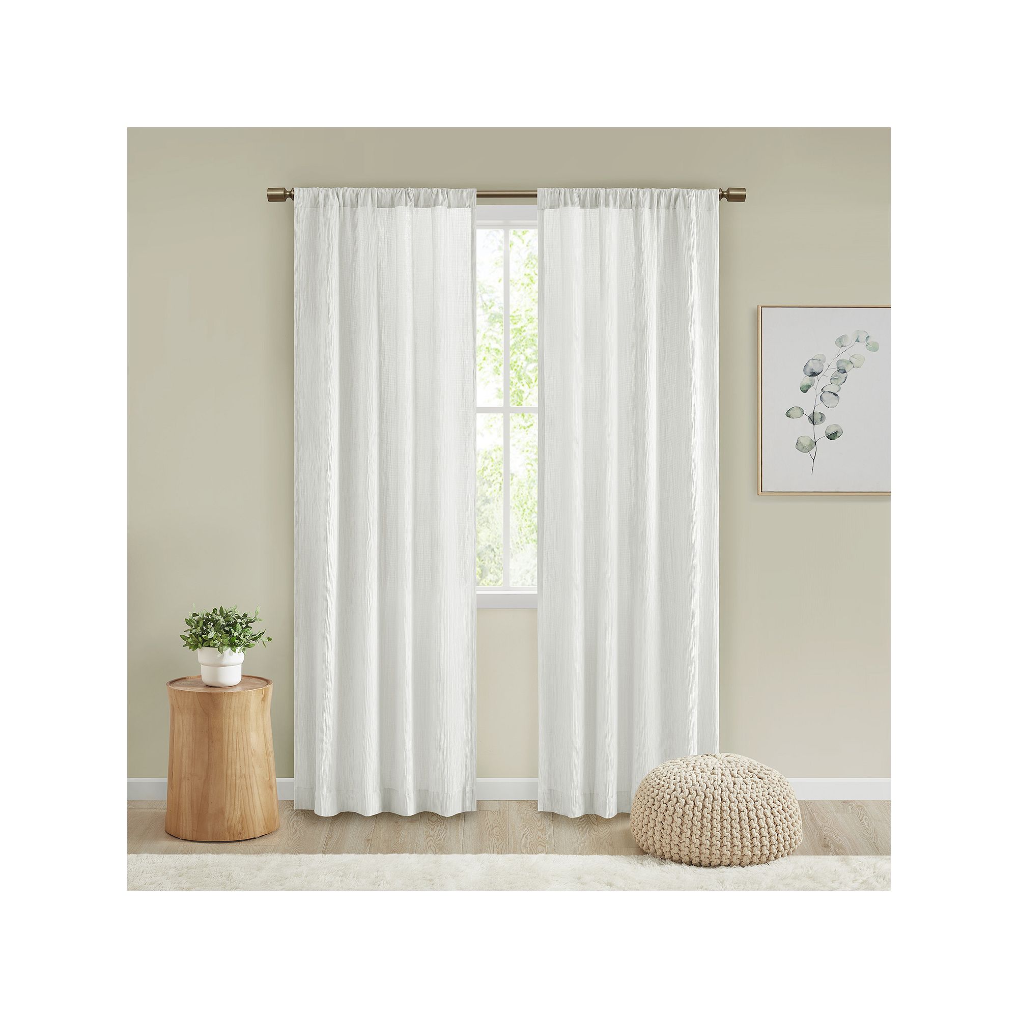 Madison Park 2-pack Valerie Textured Light Filtering Rod Pocket Window Curt