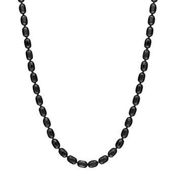 Stella Grace Black Plated Silver Ball Chain Necklace