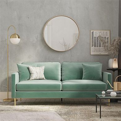 CosmoLiving by Cosmopolitan Highland Velvet Sofa with Pillows