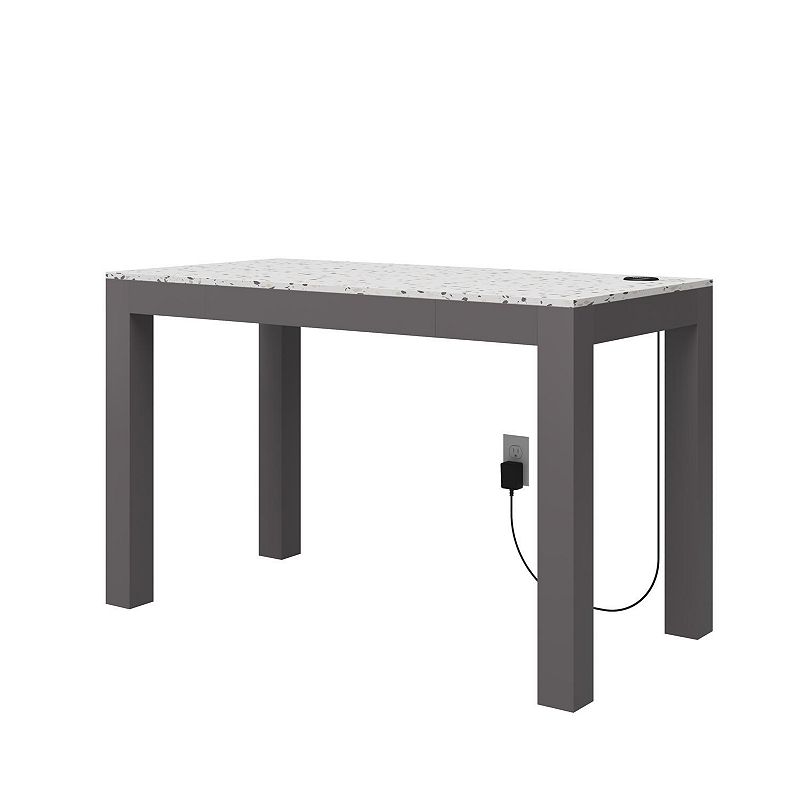 CosmoLiving by Cosmopolitan Astor Desk with Wireless Charger, Grey