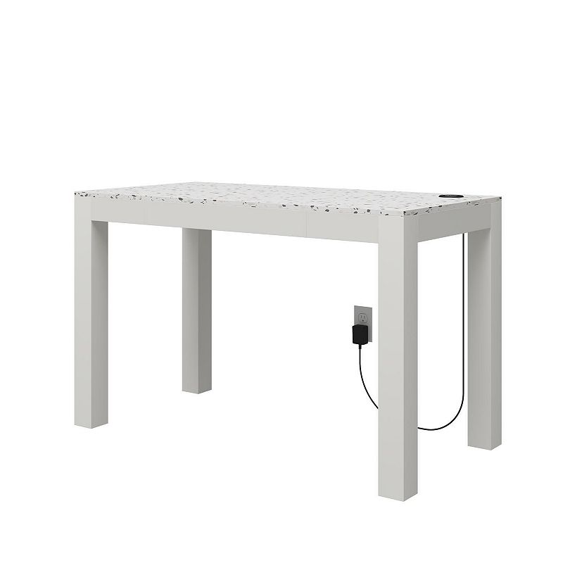 CosmoLiving by Cosmopolitan Astor Desk with Wireless Charger, White