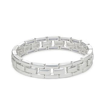 Women's Nine West Silver Tone Metal Chain Stretch Bracelet