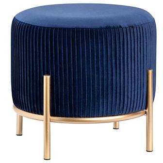 Marley Navy Blue Velvet Stool