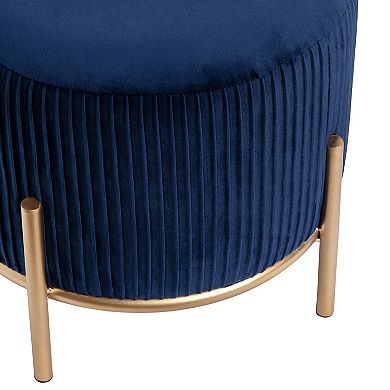 Marley Navy Blue Velvet Stool