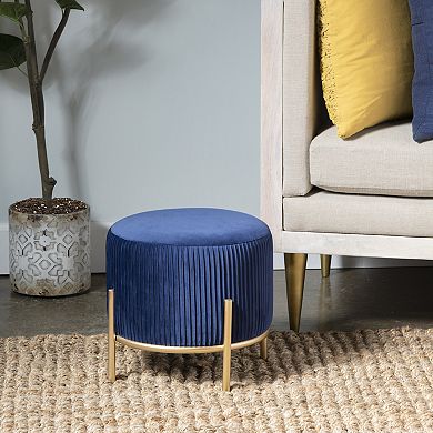 Marley Navy Blue Velvet Stool