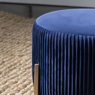 Marley Navy Blue Velvet Stool