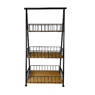 Sonoma Goods For Life® 3-Tier Wood & Metal Basket Shelf
