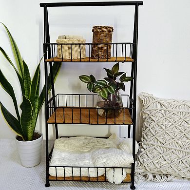 Sonoma Goods For Life® 3-Tier Wood & Metal Basket Shelf