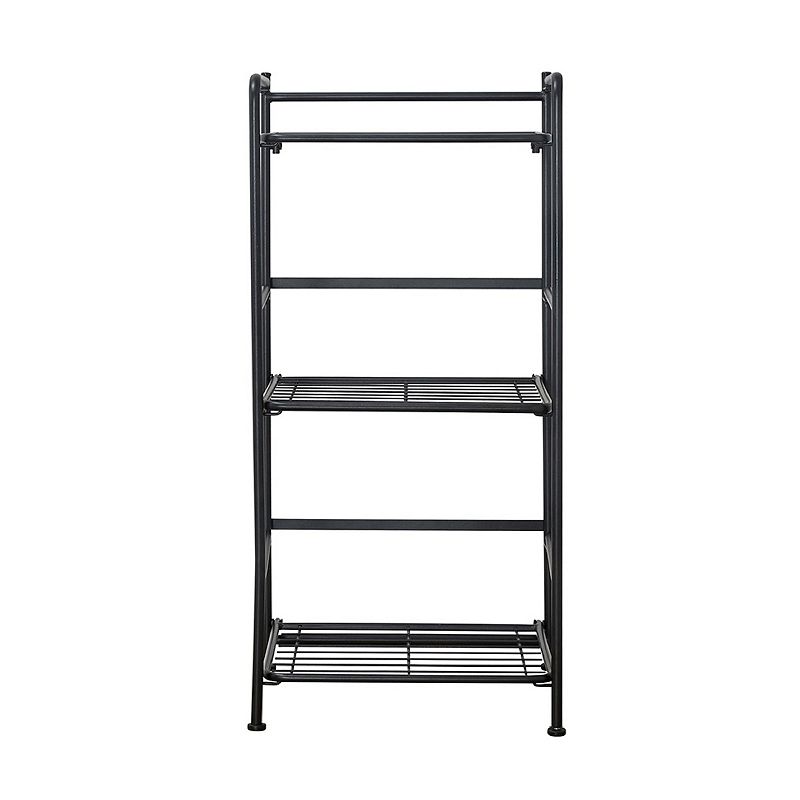 FlipShelf 3-Shelf Narrow Storage Shelving Unit Floor Decor, Black