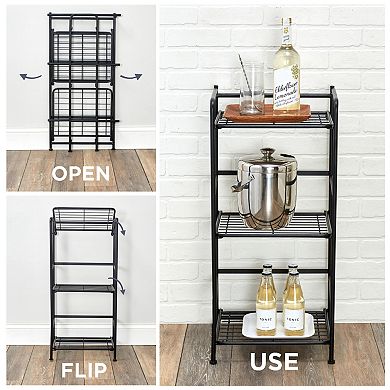 FlipShelf 3-Shelf Narrow Storage Shelving Unit Floor Decor