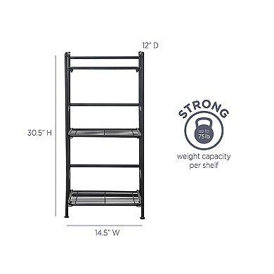 FlipShelf 3-Shelf Narrow Storage Shelving Unit Floor Decor