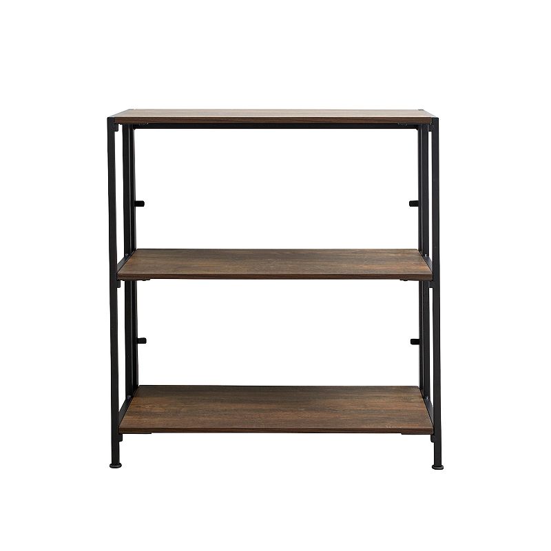FlipShelf 3-Shelf Wide Bookcase, Brown