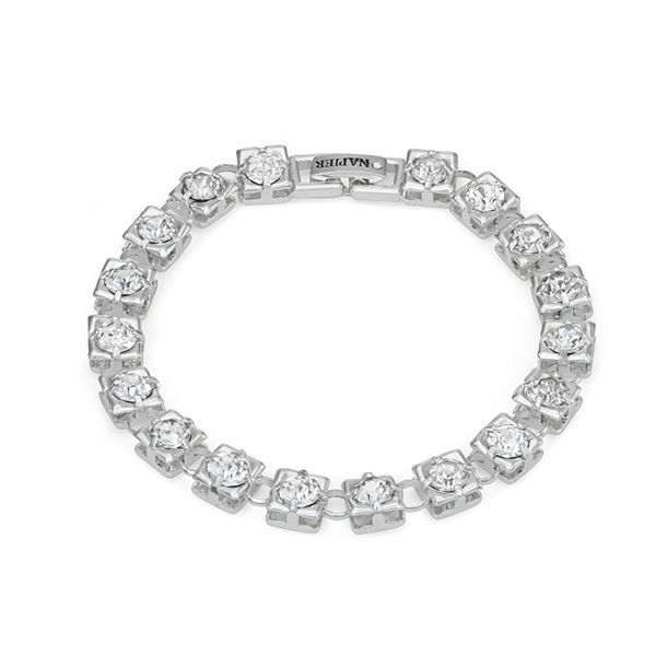 Napier Box Elevated Crystal Tennis Bracelet