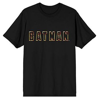 Men's Gold Batman Letter Logo Tee