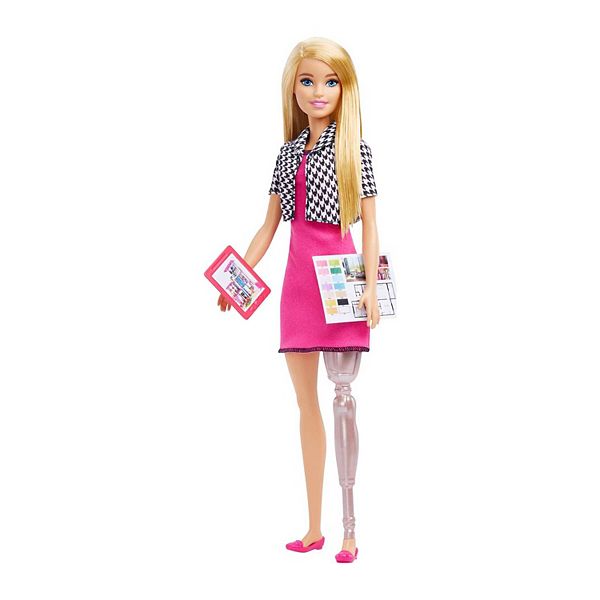 schouder ontwikkeling Retentie Barbie® You Can Be Anything Interior Designer Blonde Doll with Prosthetic  Leg