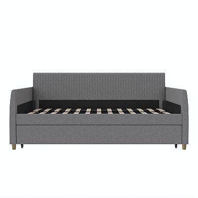 HomePop Mr. Kate Daphne Upholstered Twin Daybed & Roll Out Trundle 2-piece Set