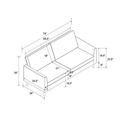 Mr. Kate Winston Sofa Couch with Pocket Coils