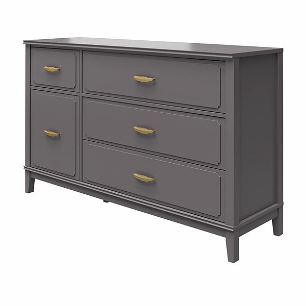 Babygap by Delta Children Legacy 6 Drawer Dresser with Leather Pulls and Interlocking Drawers - Black/Natural Black/Natural