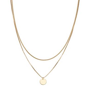 Nine West Gold Tone Multirow Coin Necklace
