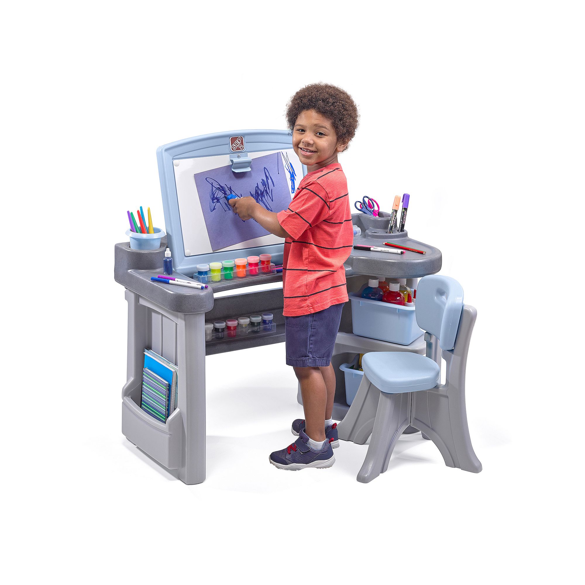 Step2 Studio Art Desk Pretend Play Set, Blue
