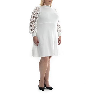 Plus Size Nina Leonard Mockneck Sweater Dress