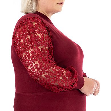 Plus Size Nina Leonard Mockneck Sweater Dress