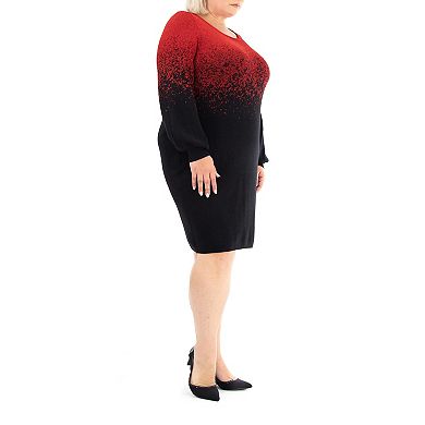 Plus Size Nina Leonard Scoopneck Sweater Dress