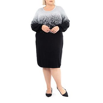 Plus Size Nina Leonard Scoopneck Sweater Dress