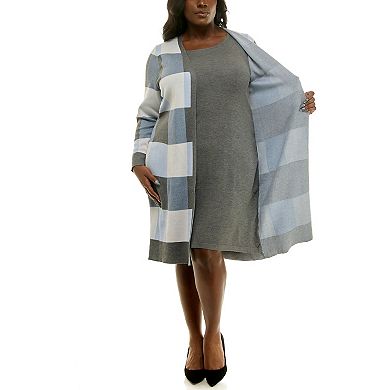 Plus Size Nina Leonard Jewelneck Sweater Dress