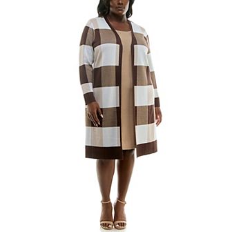 Plus Size Nina Leonard Jewelneck Sweater Dress