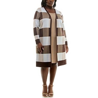 Plus Size Nina Leonard Jewelneck Sweater Dress
