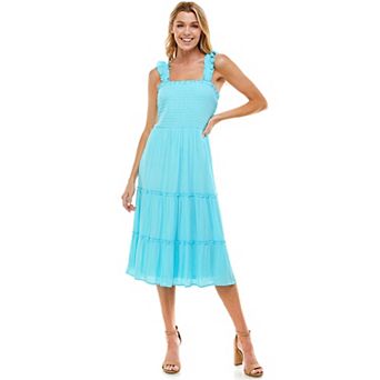 Juniors' As U Wish Tiered Smocked Midi Dress