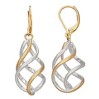 Napier Two Tone Twisted Drop Earrings
