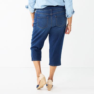 Plus Size Croft & Barrow® Pull-On Denim Capri