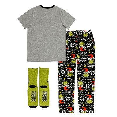 Men s The Grinch Stink Stank Stunk Pajama Socks Set